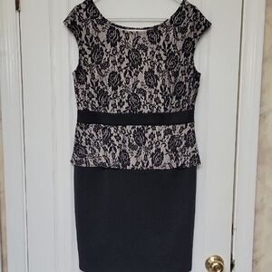 Aa Studio Elegant Black and Cream Midi Dress